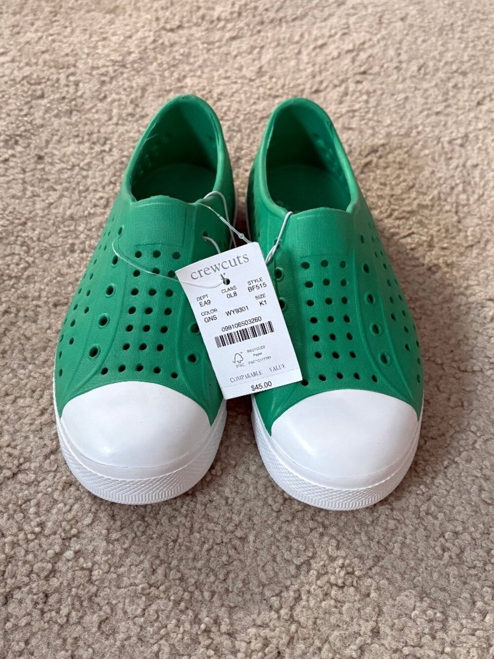 NEW with tags, Crewcuts water shoes for kids, size 1